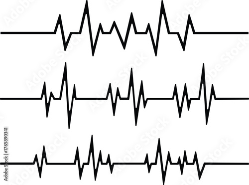 Red heartbeat line symbol Set, cardiology, medical pulse, healthcare clipart , health monitoring, digital heartbeat graphics, vector illustration !