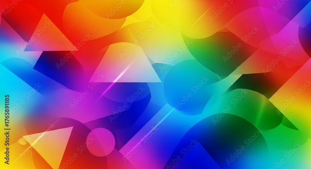 Obraz premium Vibrant Abstract Geometric Background with Gradient Colors