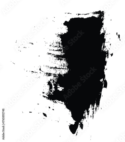 Abstract Brushstroke: A bold and dynamic abstract brushstroke, rendered in striking black against an empty space, evokes feelings of raw emotion, creative expression, and artistic freedom. 