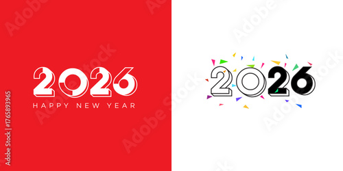 2026 Happy New Year  Modern Graphic Celebration Design