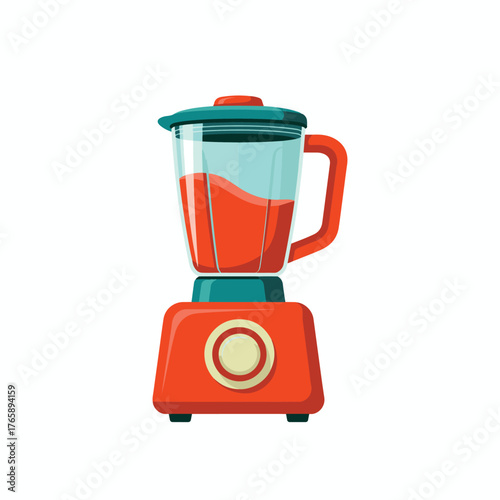 Vector art of orange blender with red liquid