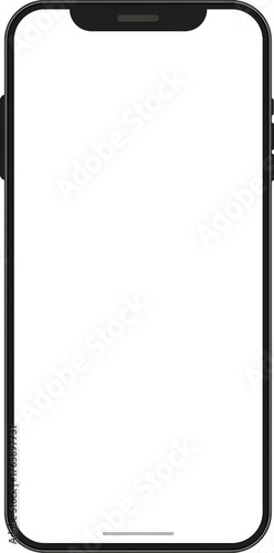 Realistic mobile phone mockup. Isolated cellphone app template