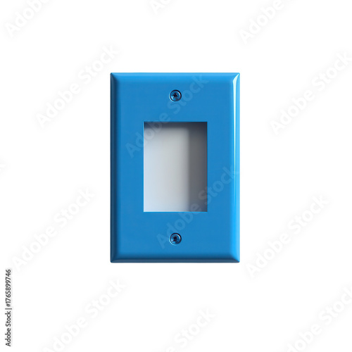 Blue Light Switch Plate with Clear Window for Custom Labels