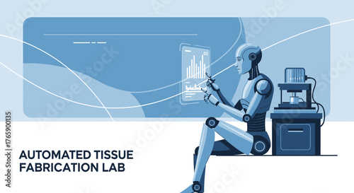 Automated biological research laboratory showcasing robotic precision and artificial intelligence