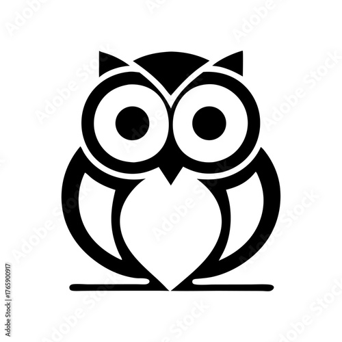Elegant owl logo design in striking black and white for your modern brand, perfect for nature, education, or creative ventures needing a wise, insightful symbol