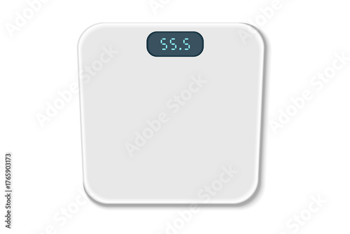 Modern electronic floor scales for accurate body weight measurement and figure tracking. Close-up. 