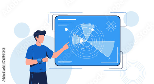 Digital dashboard exploration with interactive data analysis, data visualization and smart device