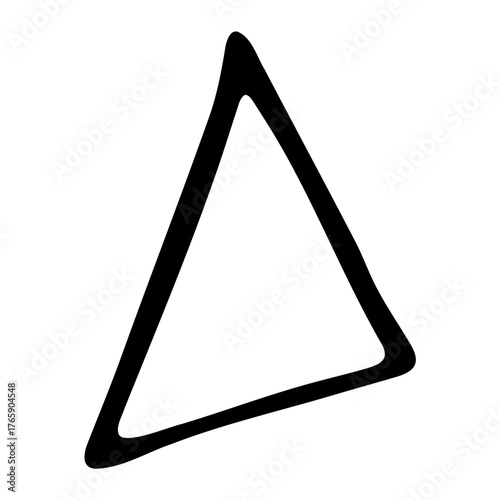 Vector illustration doodle hand drawn geometric triangle shape black liner pen element