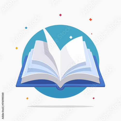 Open Book Vector Icon for Education and Learning.