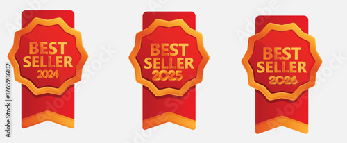 Premium Certified Stamp , Quality Badge Set , Vector Label Collection 2024–2027, Best Seller 2024–2027 Round Labels and Authentic Warranty Stamps Vector Set