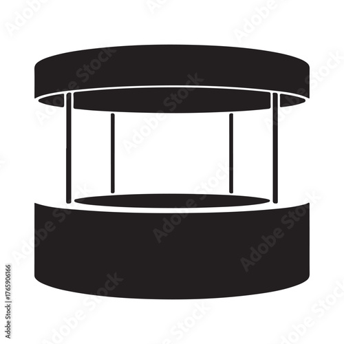 Simple silhouette of a cylindrical booth or stand