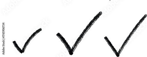 Vector art of handdrawn check mark a simple, minimalist illustration of a confirmation icon, perfect for adding a personal touch to your designs and projects