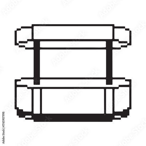 Simple line drawing of a mechanical coupling or connector