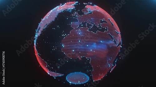 Exploring digital global connectivity through a vibrant animated globe representation