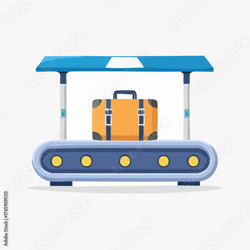 Suitcase on Conveyor Belt - Airport Baggage Claim Illustration.