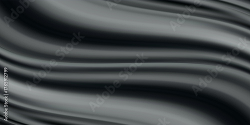 Smooth elegant black satin texture abstract background. Luxurious background design