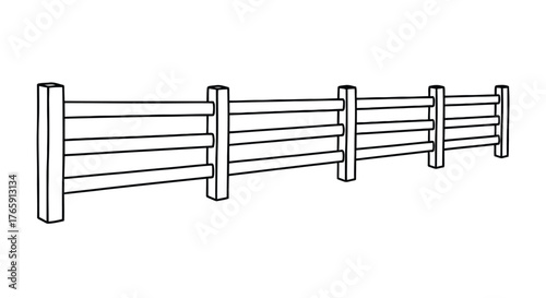 Wooden fence section barrier boundary