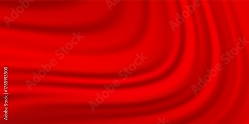 Abstract luxury Red metal curved stripes, shiny striped 3D metal abstract background, technology. Elegant red ribbons backdrop for invitation, cover, luxe invite, banner, voucher. Premium Vector EPS10