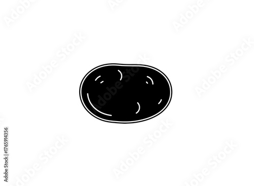 Black silhouette of a potato