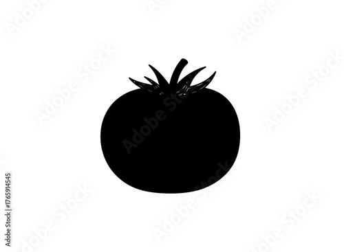 Black silhouette of a tomato