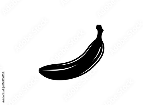 Black silhouette of a banana