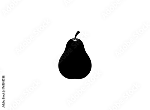 Black silhouette of a pear