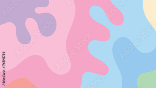 Soft pastel abstract organic shapes flowing and blending together creating a gentle and dreamy background texture with a calming color palette