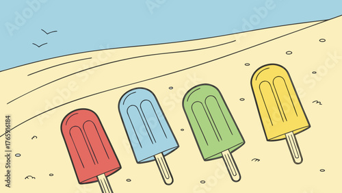 Ice cream icon set with food utensils on various backgrounds