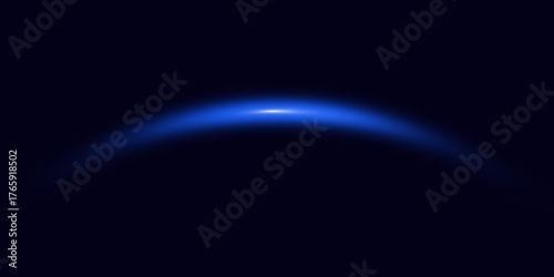 Abstract glowing blue arc light effect isolated on dark background isolated on white background isolated on transparent background