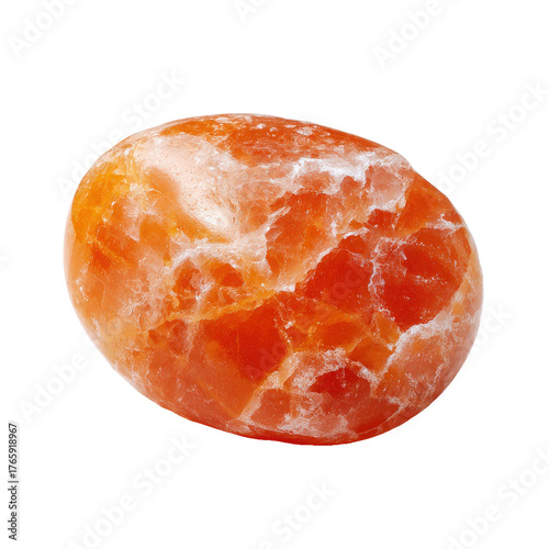 Orange calcite tumbled rock png gemstone png mineral png crystal png polished png vibrant png stone png healing png decor png specimen png transparent background image