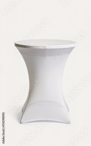 White high-top table with a sleek modern design for events or displays