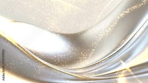 Elegant Gold Silk Flow Background, Luxurious Champagne Satin Wave, Dynamic Fabric Ripple Texture