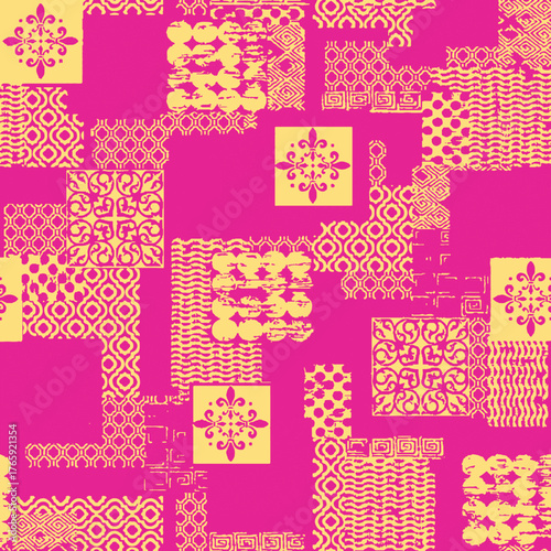 Seamless Pattern with Cute Daisy Flowers and Pansies. Feminine Texture in Country Style for Cloth, Textile, Wallpaper.	