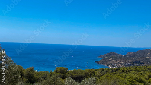 Wallpaper Mural A view of the ocean from the top of a hill Torontodigital.ca