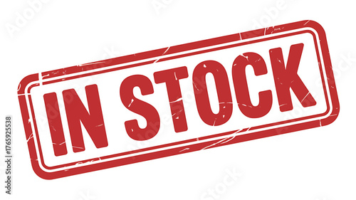 Red In Stock Rubber Stamp on White Background for Business Promotion and Sales Announcements