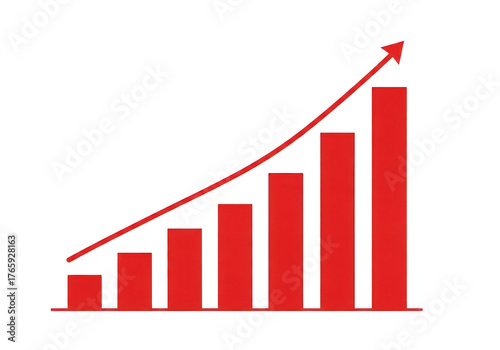 Red bar chart growth isolated on transparent background Free Download Red bar chart growth isolated on transparent background - GFXLoad