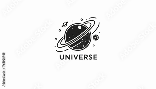 Cosmic planet with rings and stars symbolizing vast universe exploration and discovery