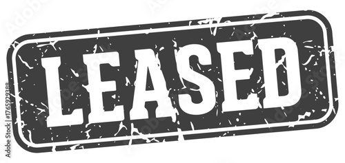 leased rectangular sign. leased stamp