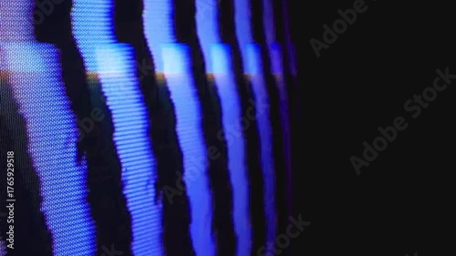 Abstract Blue Glitch Vertical Lines Background