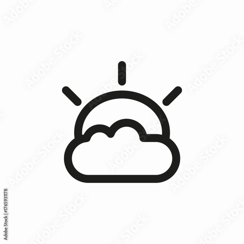 cloud sun rising icon sign vector