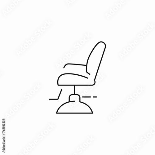 adjustable barber salon chair icon sign vector