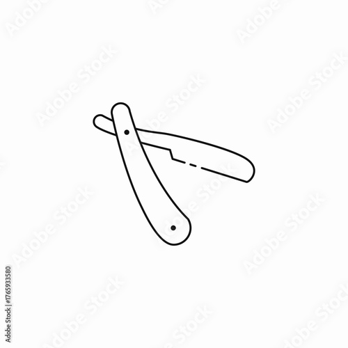 classic straight folding razor icon sign vector
