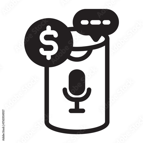 smart speaker glyph icon