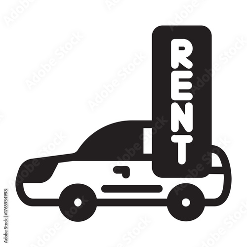 Car rental glyph icon