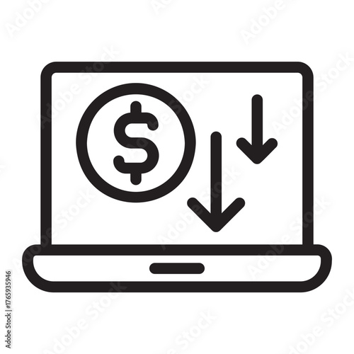 online money glyph icon