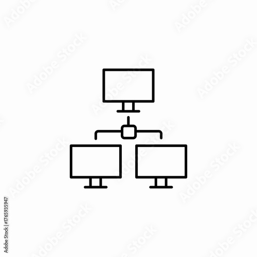 computer network diagram icon sign vector