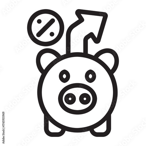 Piggy bank glyph icon