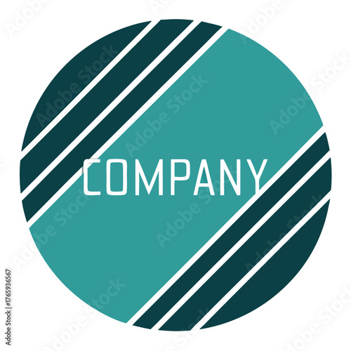Minimalist Abstract Round Logo with Diagonal Stripes. Clean Modern Business Circle Design