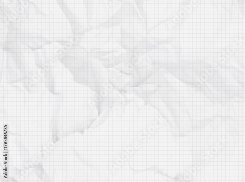 White crumpled mesh paper texture pattern perfect for scrapbooking and retro wrapping design. Vintage stationery. Realistic wrinkled handmade surface for background.