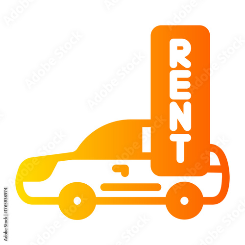 Car rental gradient icon